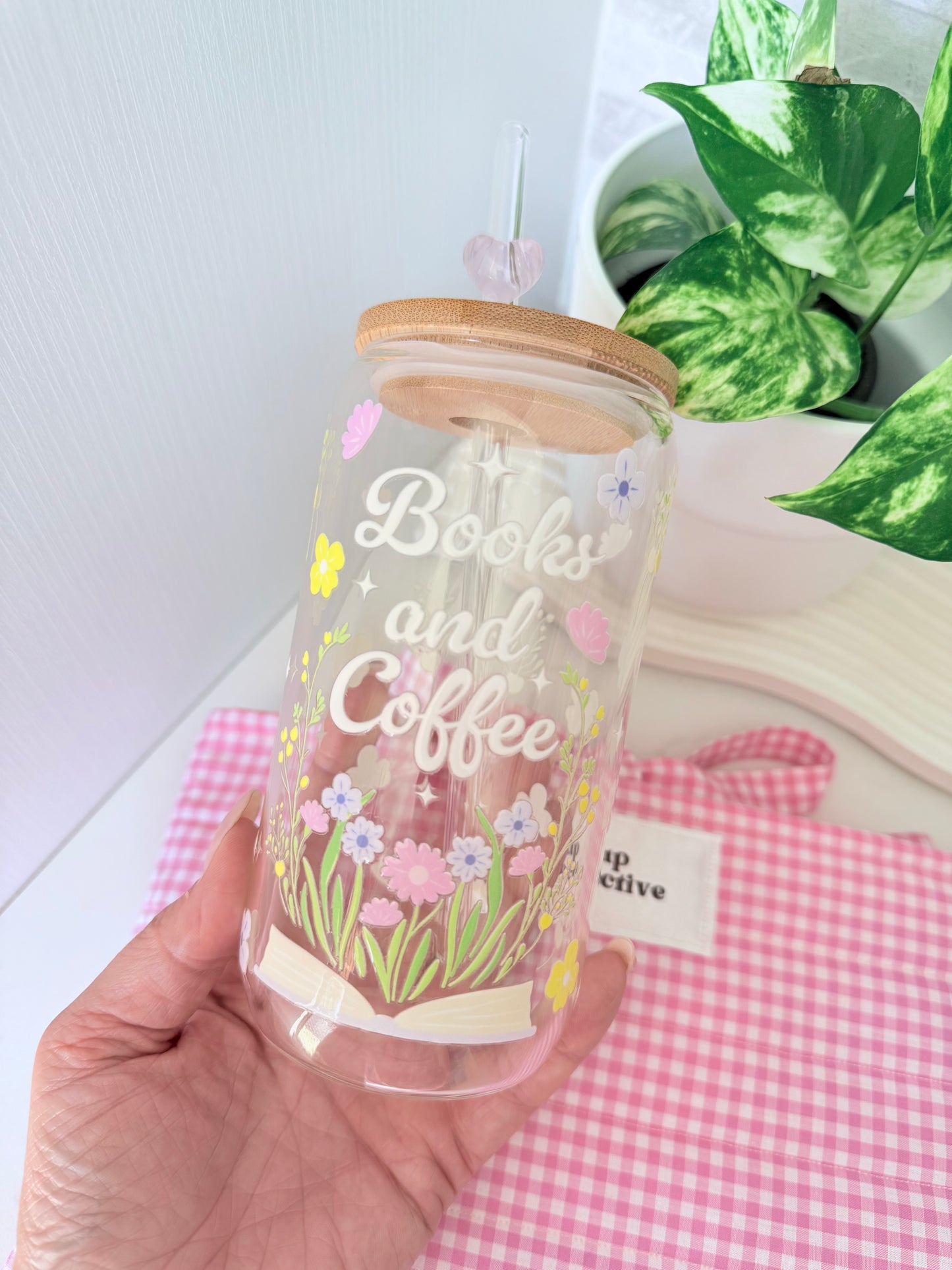 Books and Coffee Glass Can