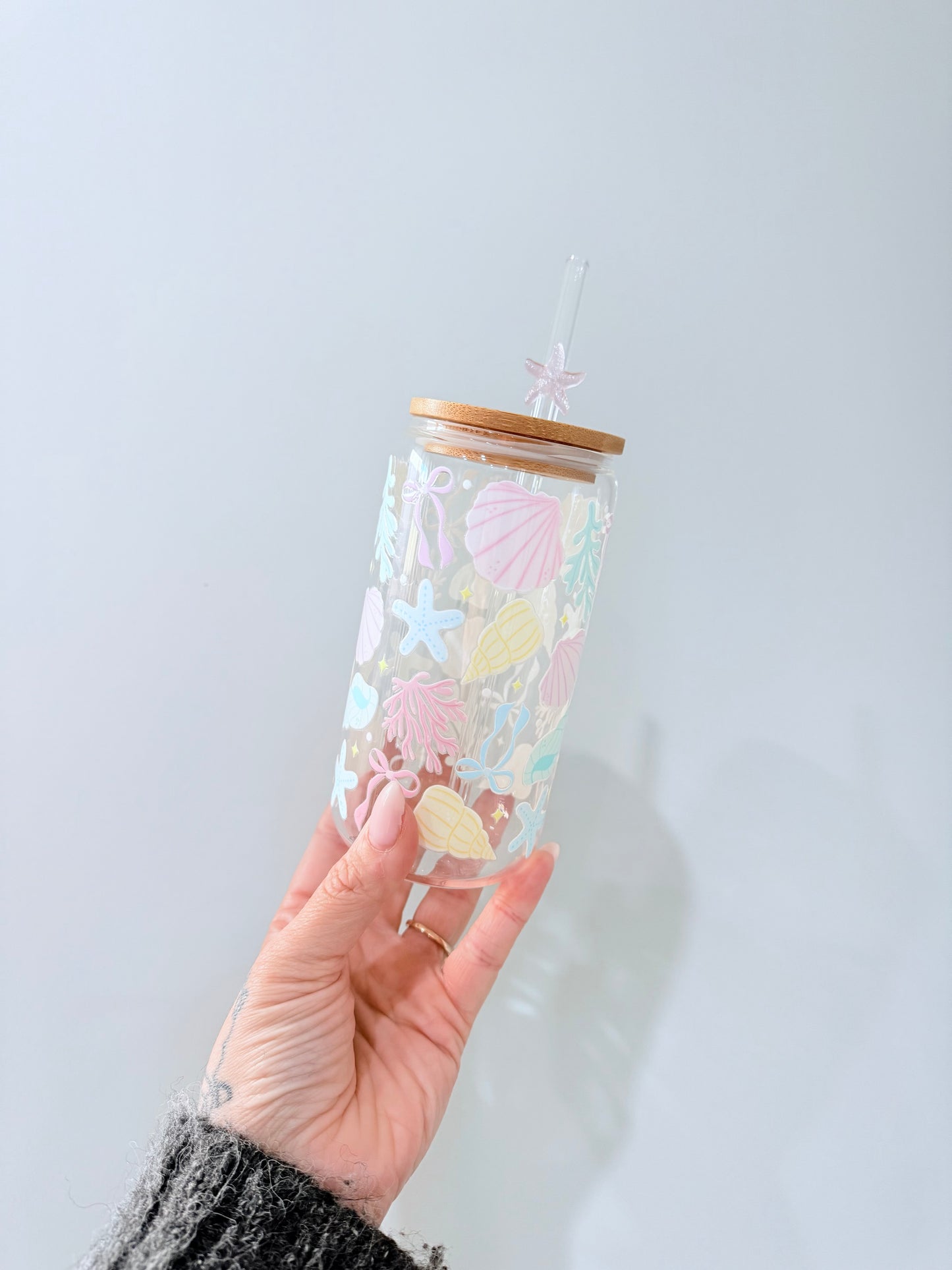 Beach Babe Glass Can