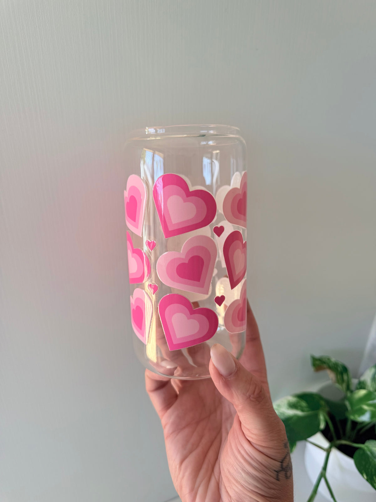 Pink Crush Glass Can