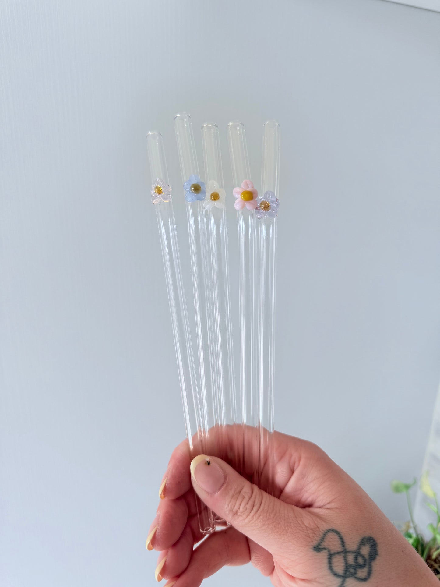 Flower Glass Straws