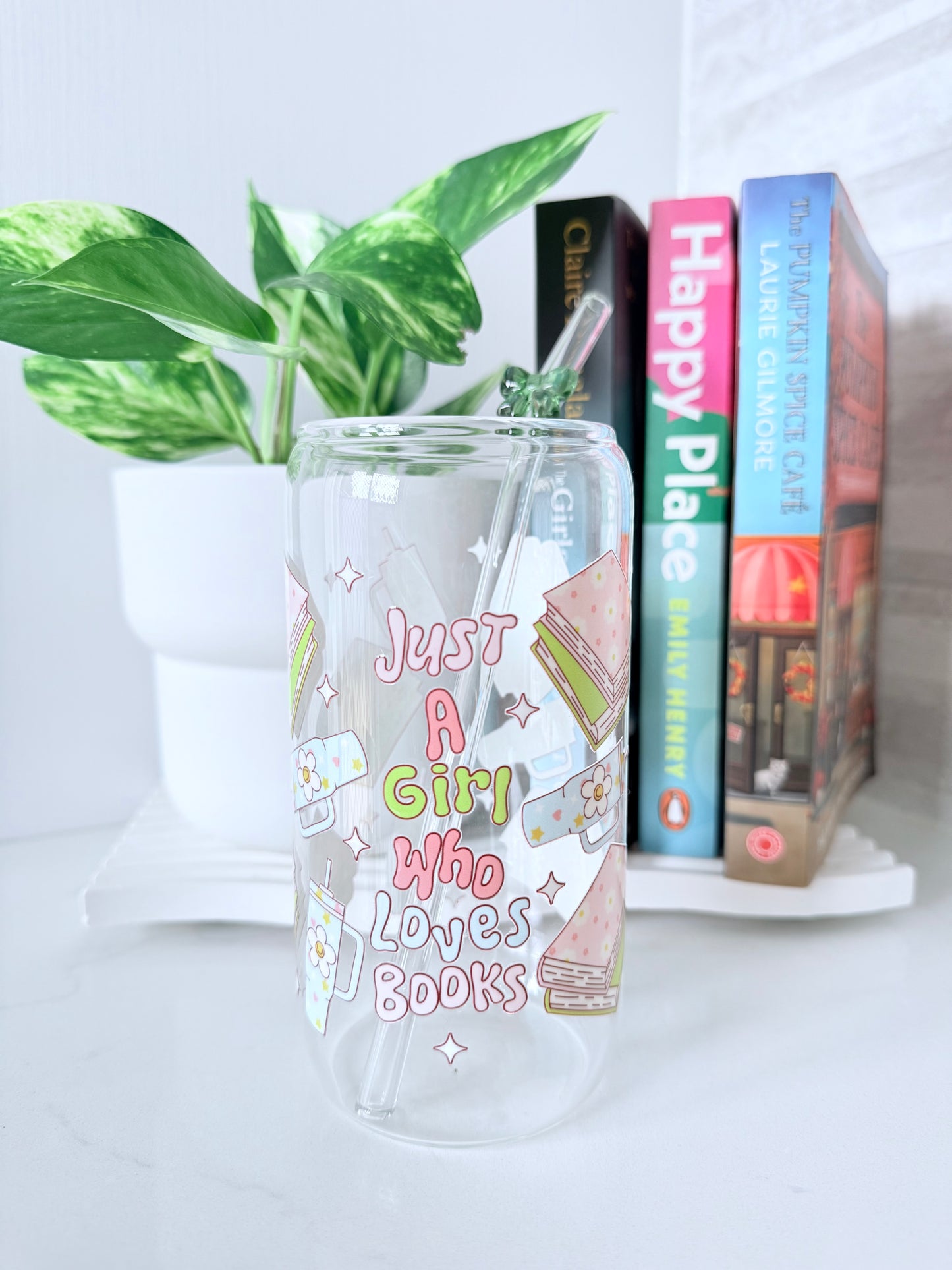 Book Lover Glass Can