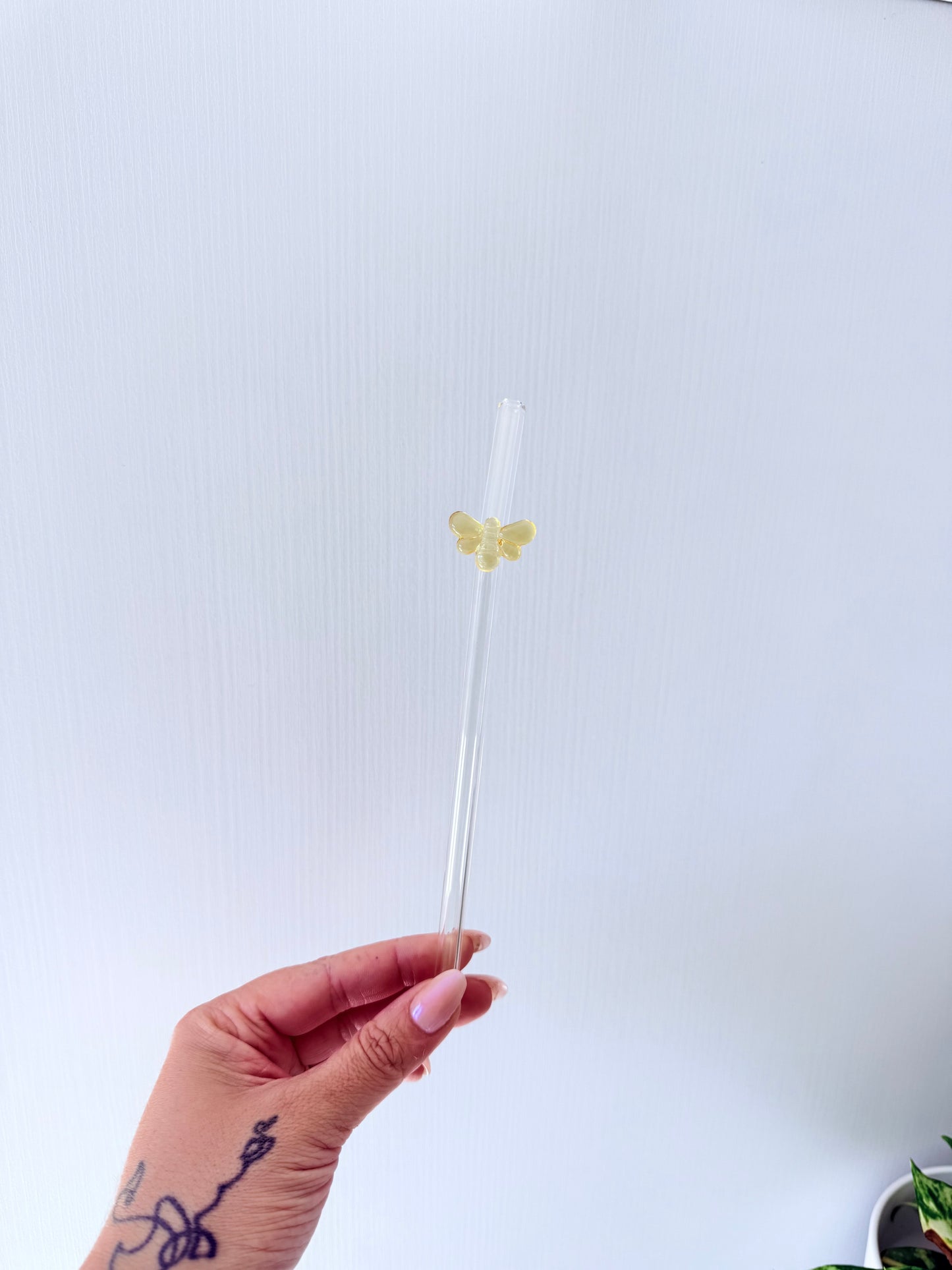 Bee Glass Straw