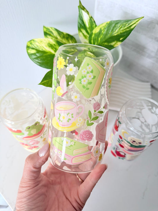 Cottagecore Chapter Glass Can