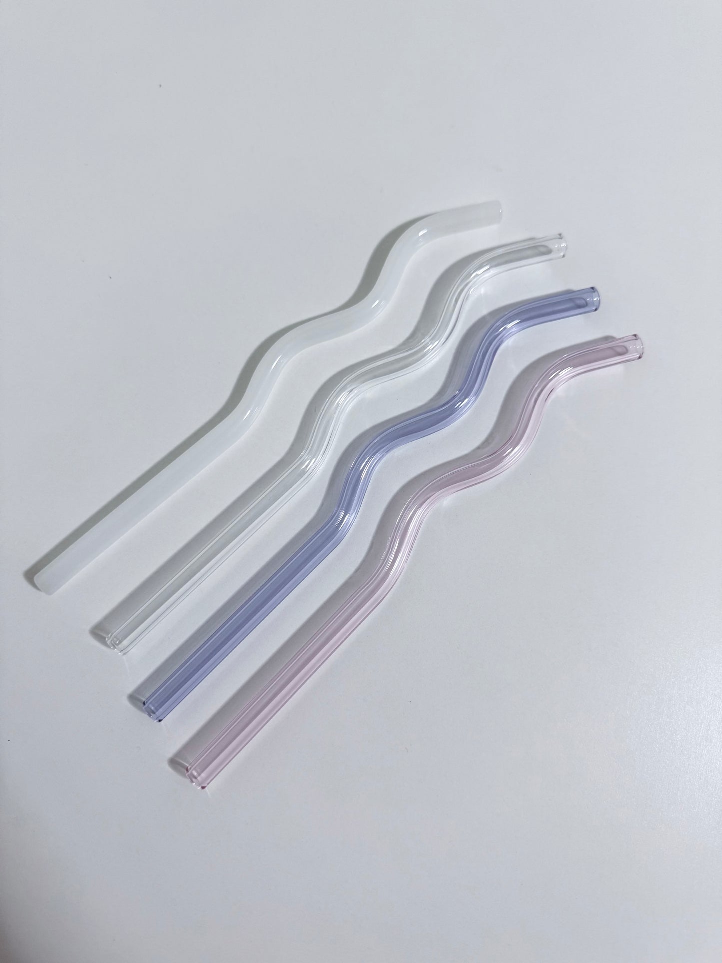 Wavy Pastel Glass Straw