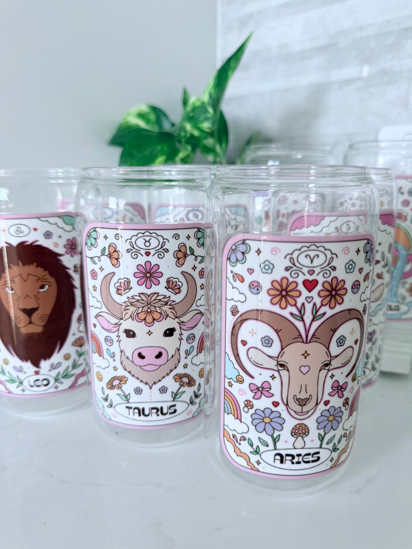 Zodiac Glass Can