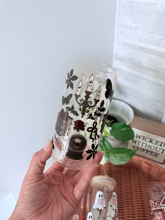 Dark Academia Glass Can
