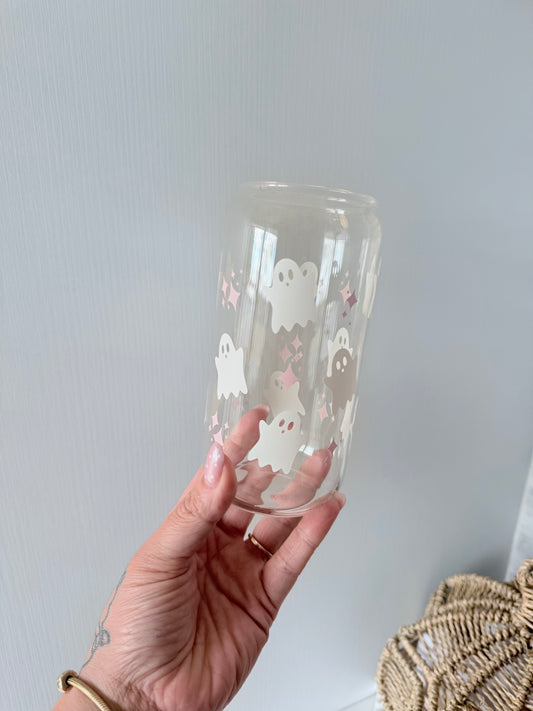 Soft Girl Ghost Glass Can