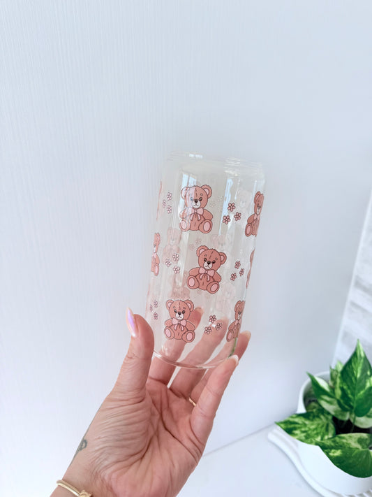 Bear Glass Can