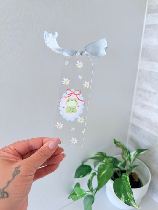 Daisy Frog Bookmark