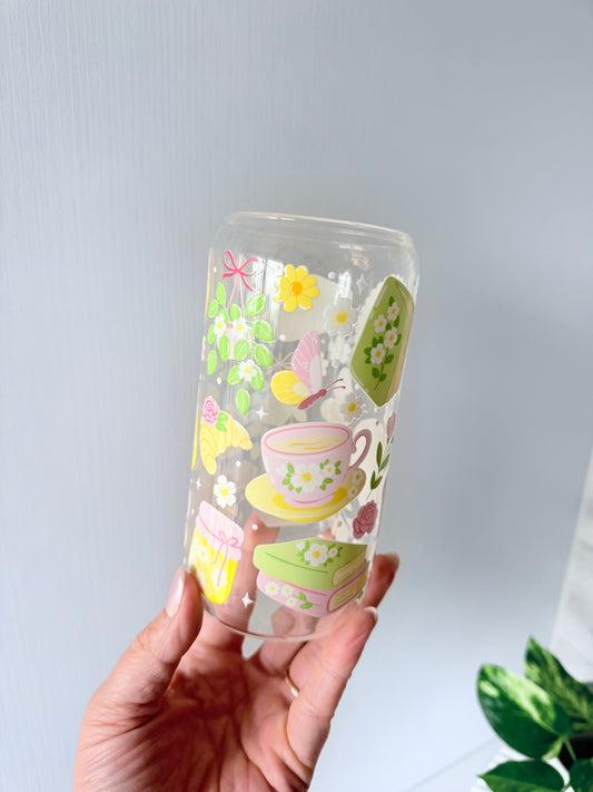 Cottagecore Chapter Glass Can