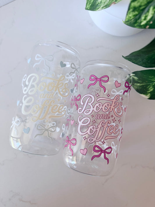 Books and Coffee Glass Can