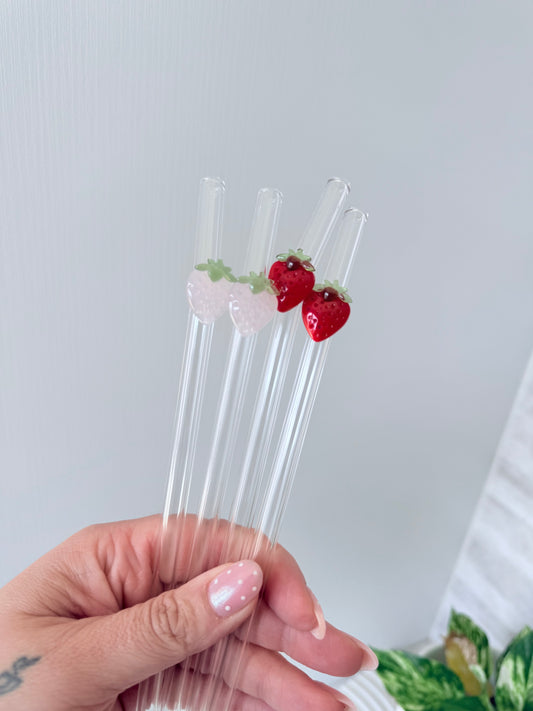 Strawberry Glass Straw