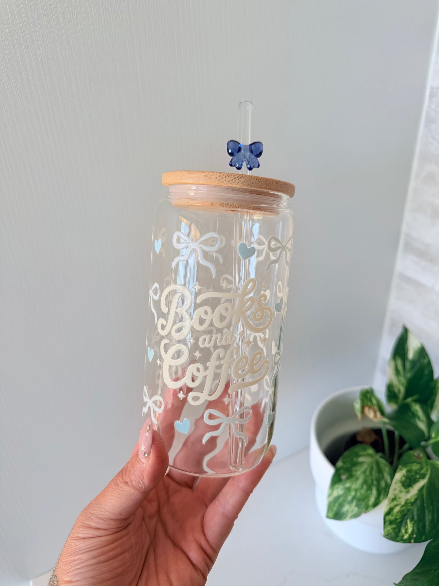 Books and Coffee Glass Can