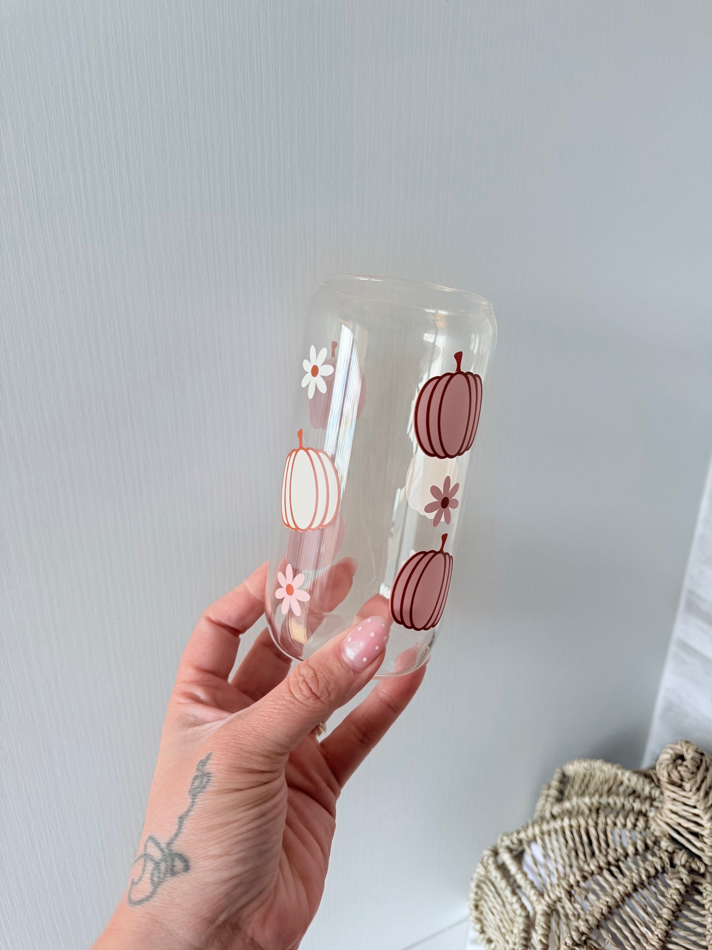 Soft Girl Pumpkin Glass Can
