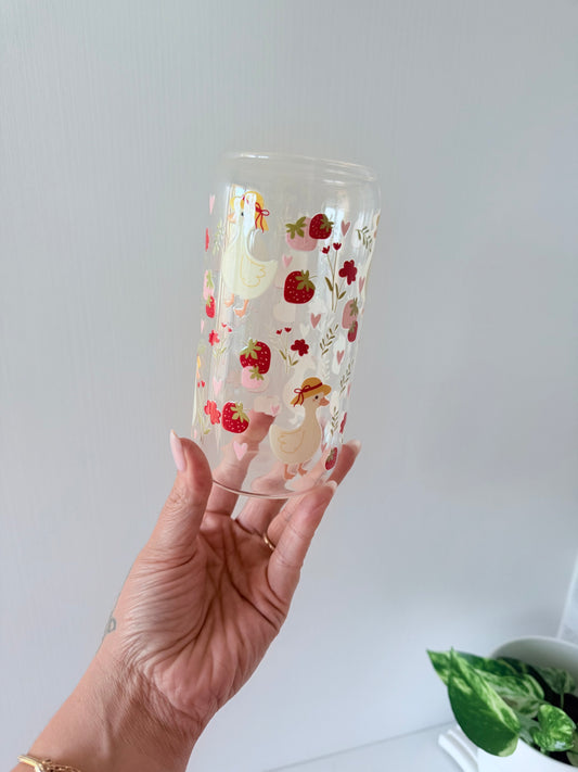Berry Silly Goose Glass Can