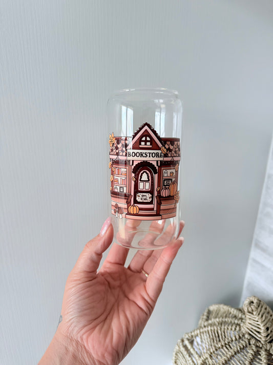 Fall Bookstore Glass Can