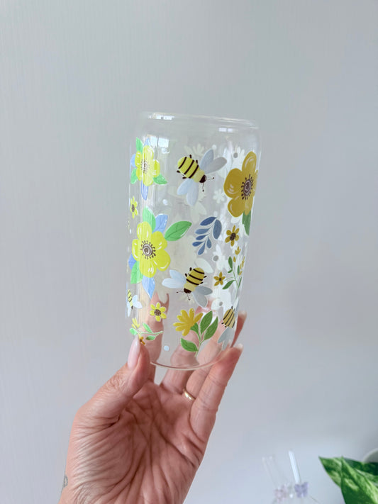 Honey Bloom Glass Can