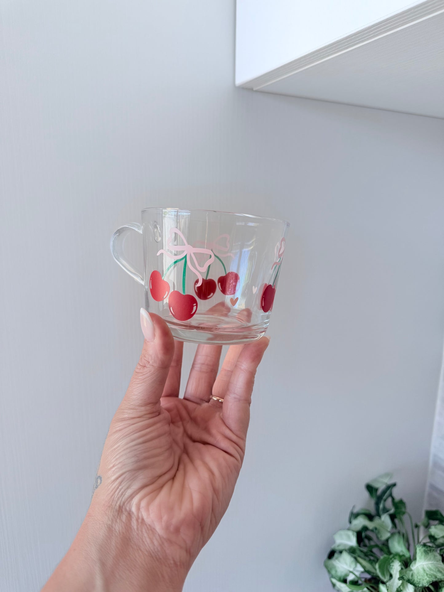 Cherry Bow Stem Mug