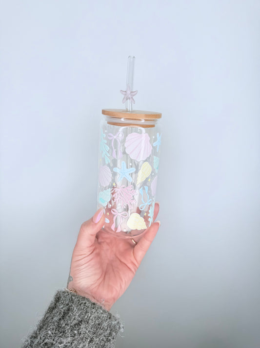 Beach Babe Glass Can