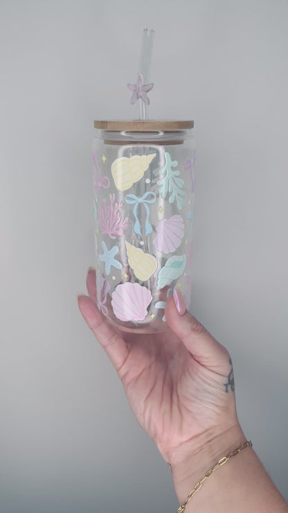 Beach Babe Glass Can