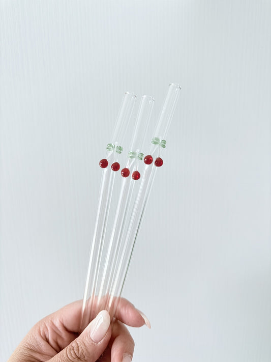 Cherry Glass Straw
